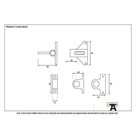 From The Anvil Window Furniture Lacquered Brass / Fanlight Catches From The Anvil - Lacquered Brass Fanlight Catch + Two Keeps