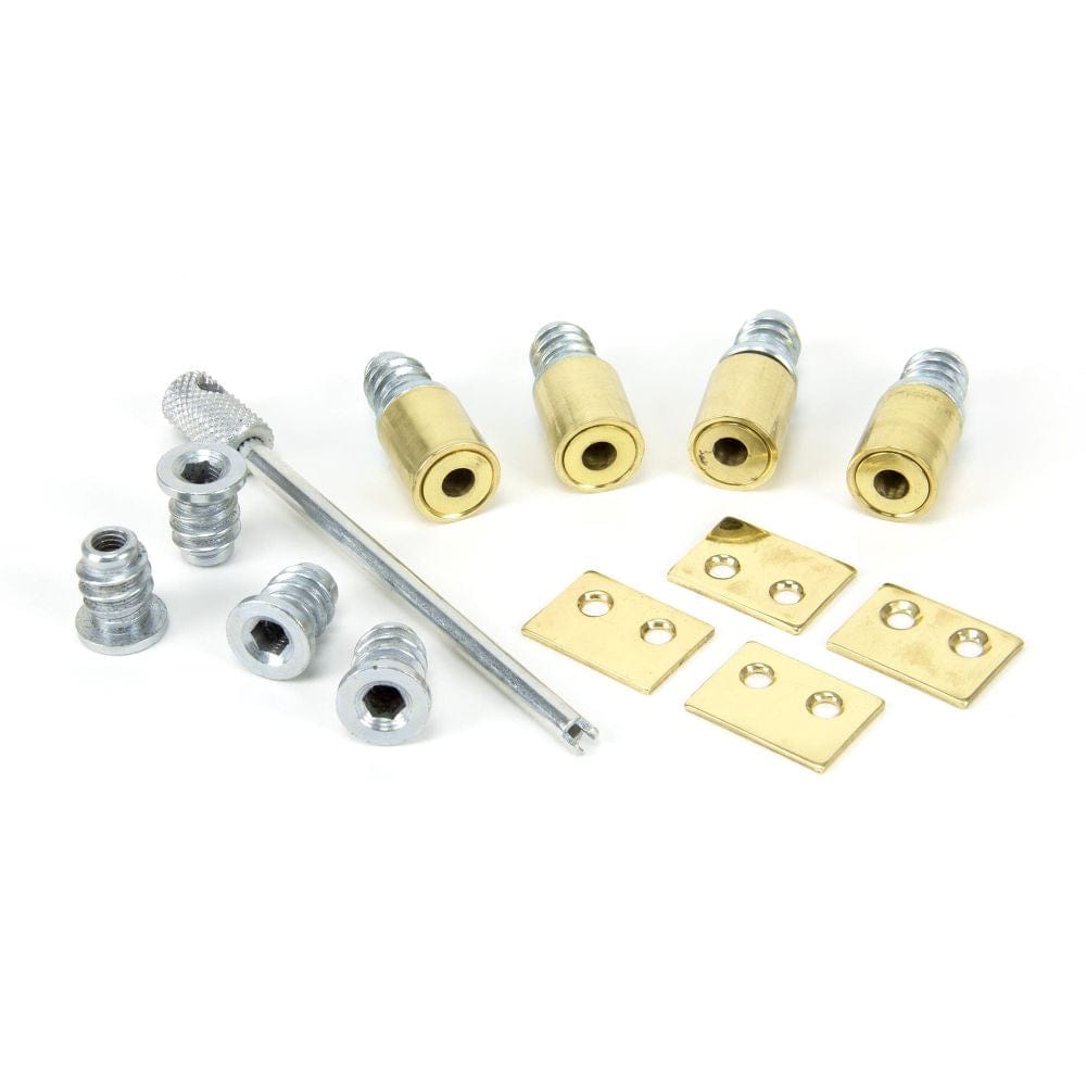 From The Anvil Window Furniture Lacquered Brass / Locking Sash Stops From The Anvil - Lacquered Brass Secure Stops (Pack of 4)