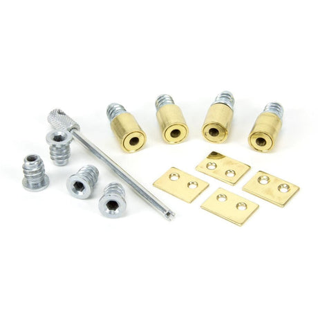 From The Anvil Window Furniture Lacquered Brass / Locking Sash Stops From The Anvil - Lacquered Brass Secure Stops (Pack of 4)