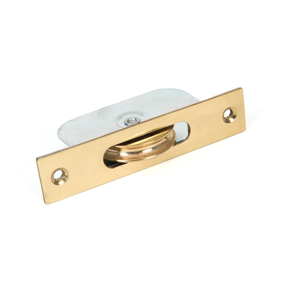 From The Anvil Window Furniture Lacquered Brass From The Anvil - Lacquered Brass Square Ended Sash Pulley 75kg