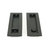 From The Anvil Door Furniture Matt Black / Rectangular Flush Pull (Privacy) / Rectangular From The Anvil - Matt Black 175mm Art Deco Rectangular Pull - Privacy Set