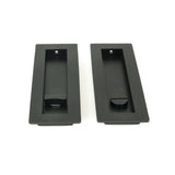 From The Anvil Door Furniture Matt Black / Rectangular Flush Pull (Privacy) / Rectangular From The Anvil - Matt Black 175mm Plain Rectangular Pull - Privacy Set