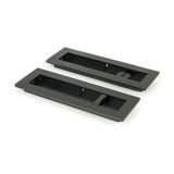 From The Anvil Door Furniture Matt Black / Rectangular Flush Pull (Privacy) / Rectangular From The Anvil - Matt Black 175mm Plain Rectangular Pull - Privacy Set