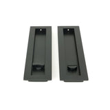 From The Anvil Door Furniture Matt Black / Rectangular Flush Pull (Privacy) / Rectangular From The Anvil - Matt Black 250mm Plain Rectangular Pull - Privacy Set