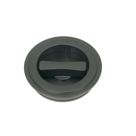 From The Anvil Door Furniture Matt Black / Round Flush Pull (Privacy) / Round From The Anvil - Matt Black 60mm Art Deco Round Pull - Privacy Set