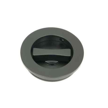 From The Anvil Door Furniture Matt Black / Round Flush Pull (Privacy) / Round From The Anvil - Matt Black 60mm Plain Round Pull - Privacy Set