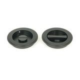 From The Anvil Door Furniture Matt Black / Round Flush Pull (Privacy) / Round From The Anvil - Matt Black 75mm Art Deco Round Pull - Privacy Set
