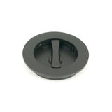 From The Anvil Door Furniture Matt Black / Round Flush Pull (Privacy) / Round From The Anvil - Matt Black 75mm Plain Round Pull - Privacy Set
