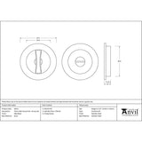 From The Anvil Door Furniture Matt Black / Round Flush Pull (Privacy) / Round From The Anvil - Matt Black 75mm Plain Round Pull - Privacy Set
