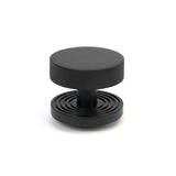 From The Anvil Door Furniture Matt Black / Beehive Centre Door Knob From The Anvil - Matt Black Brompton Centre Door Knob (Beehive)