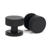 From The Anvil Door Furniture Matt Black / Mortice/Rim Knobs From The Anvil - Matt Black Brompton Mortice/Rim Knob Set (Art Deco)