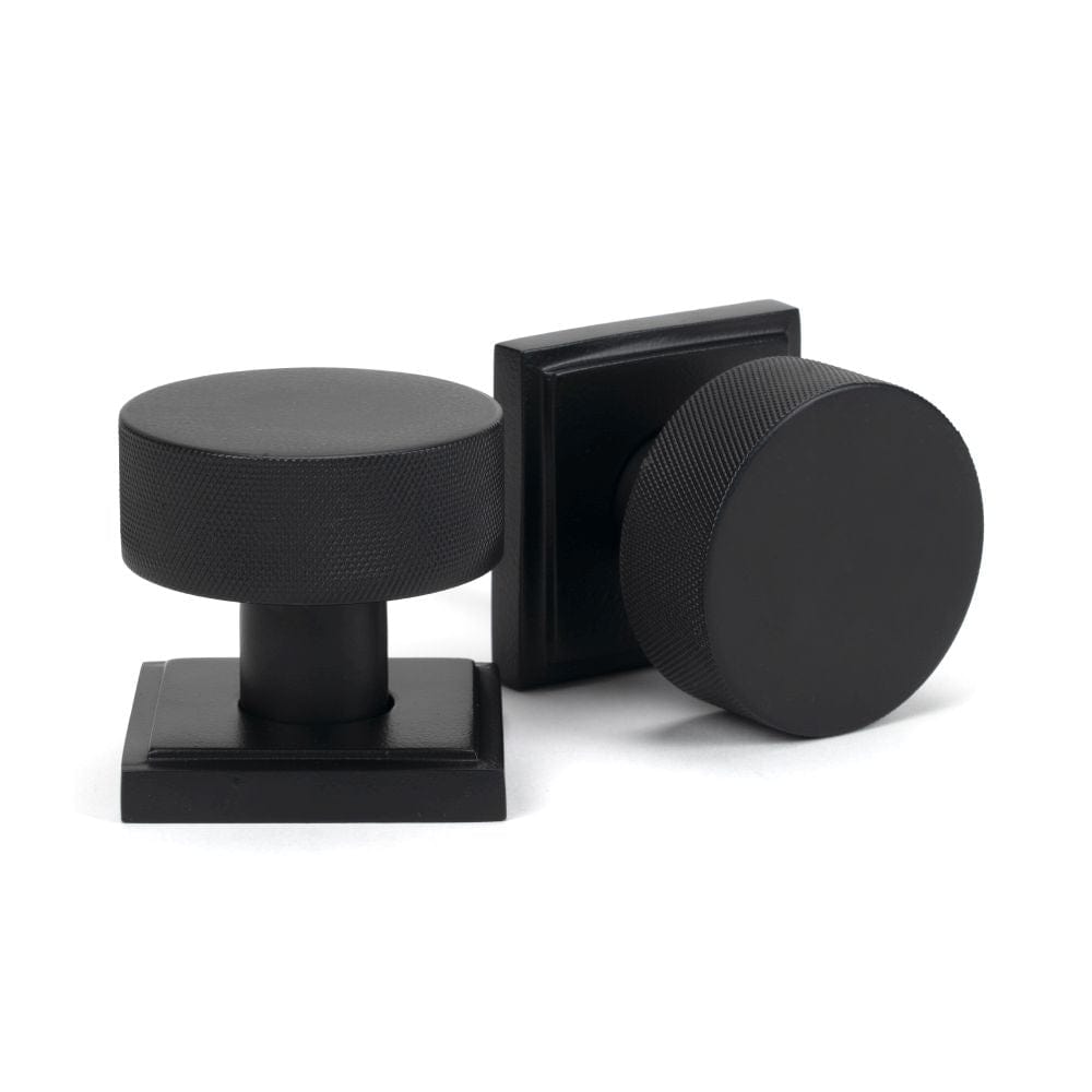 From The Anvil Door Furniture Matt Black / Mortice/Rim Knobs From The Anvil - Matt Black Brompton Mortice/Rim Knob Set (Square)