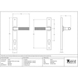 From The Anvil Door Furniture Matt Black / Multi Point Lock Set / 92mm c/c From The Anvil - Matt Black Brompton Slimline Lever Espag. Lock Set
