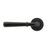 From The Anvil Door Furniture Matt Black / Round Rose From The Anvil - Matt Black Hammered Newbury Lever on Rose Set (Art Deco) - Unsprung