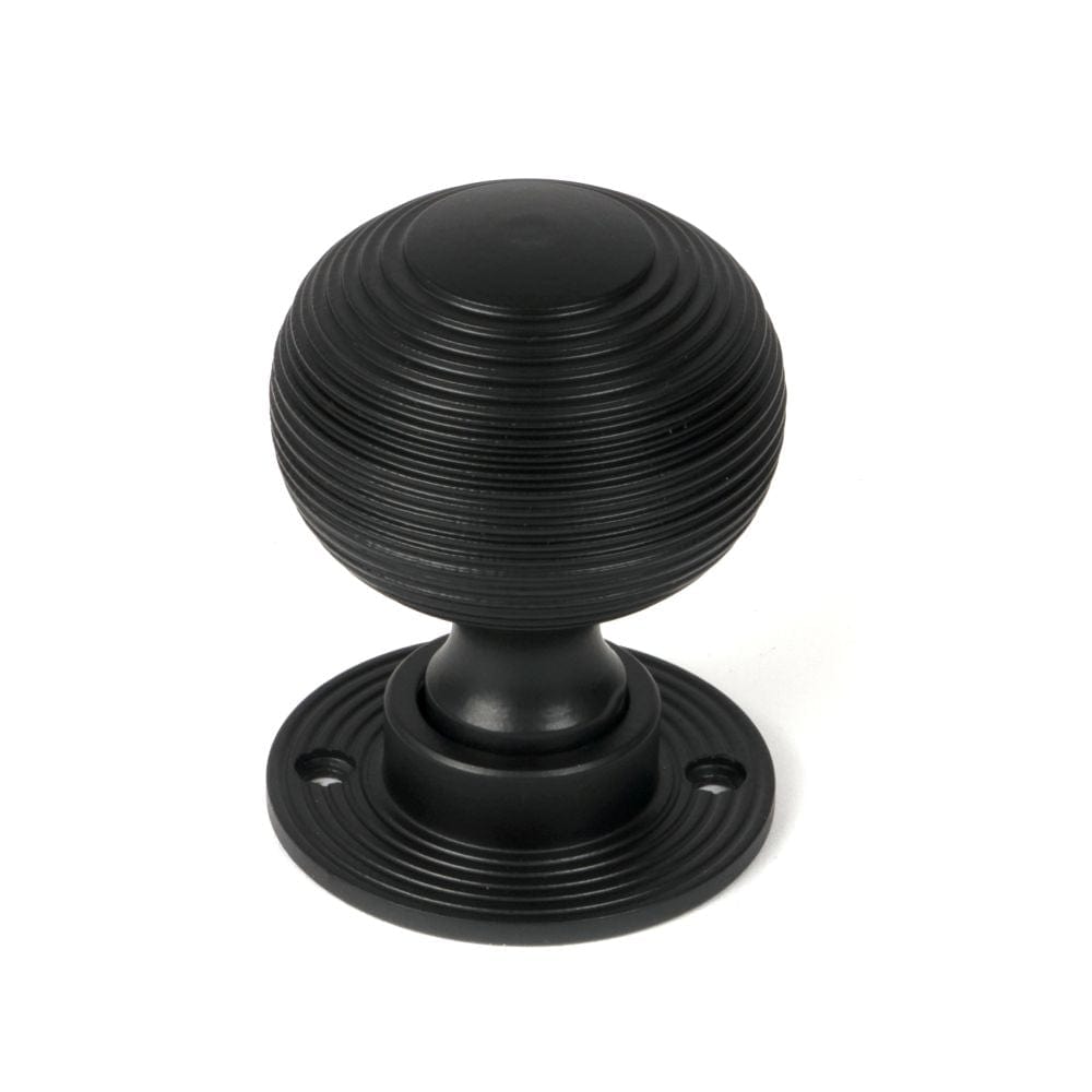From The Anvil Door Furniture Matt Black / Mortice/Rim Knobs From The Anvil - Matt Black Heavy Beehive Mortice/Rim Knob Set