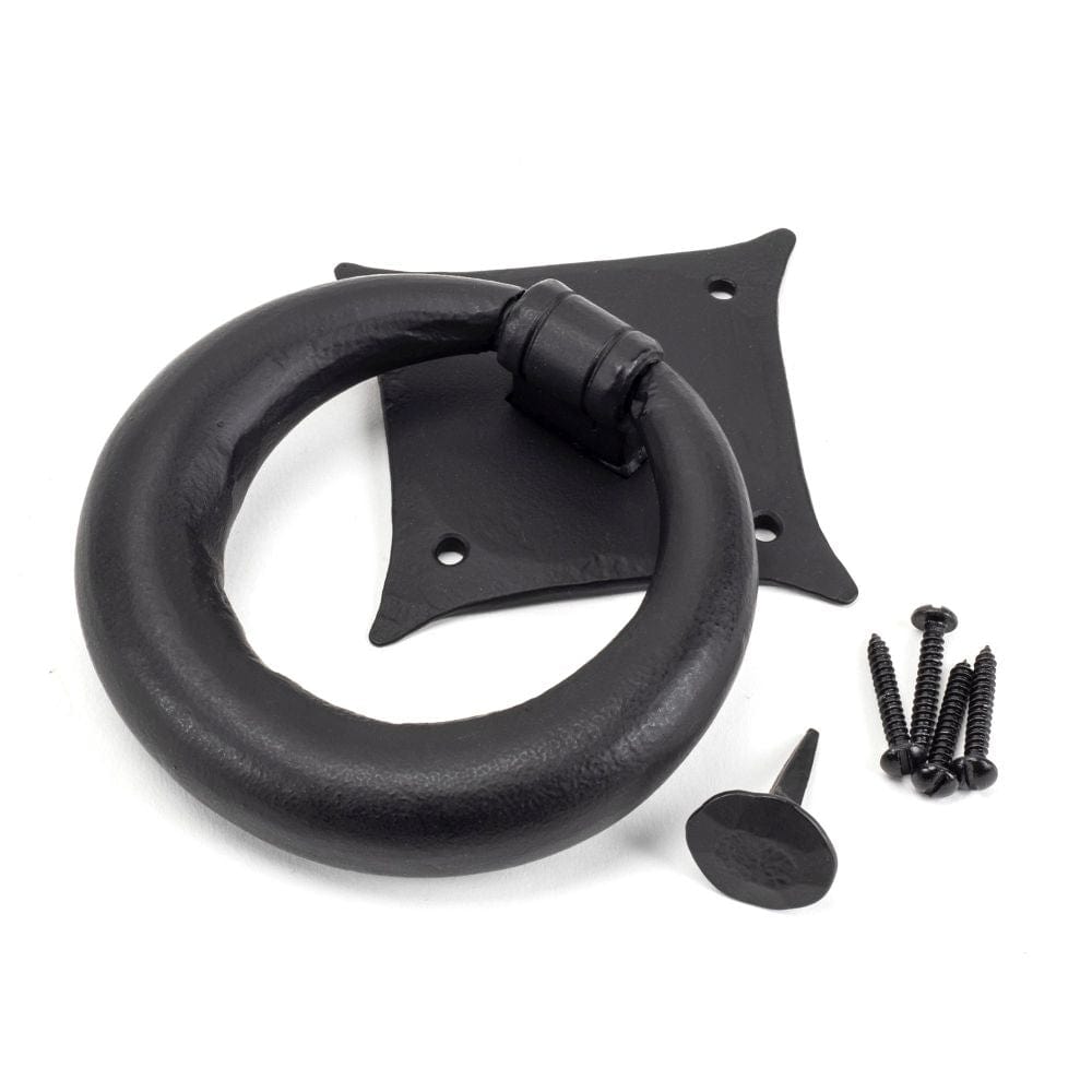 From The Anvil Door Furniture Matt Black / Ring Door Knocker From The Anvil - Matt Black Ring Door Knocker