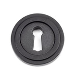 From The Anvil Door Furniture Matt Black / Mortice Key Profile Escutcheons From The Anvil - Matt Black Round Escutcheon (Art Deco)