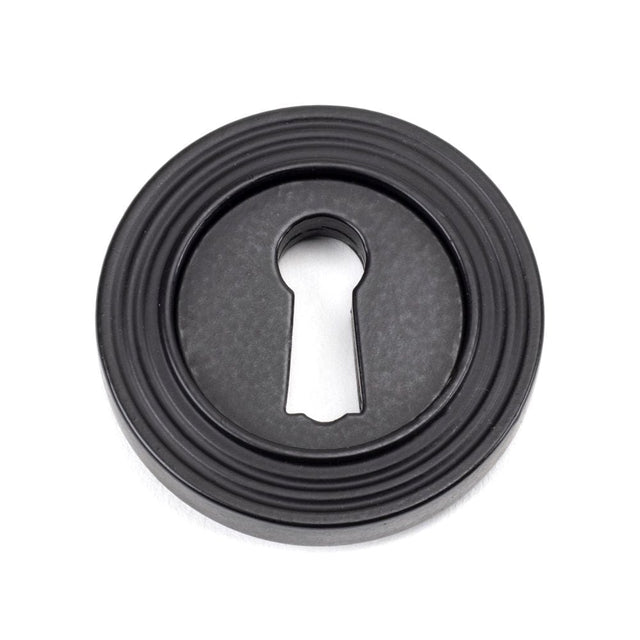 From The Anvil Door Furniture Matt Black / Mortice Key Profile Escutcheons From The Anvil - Matt Black Round Escutcheon (Beehive)