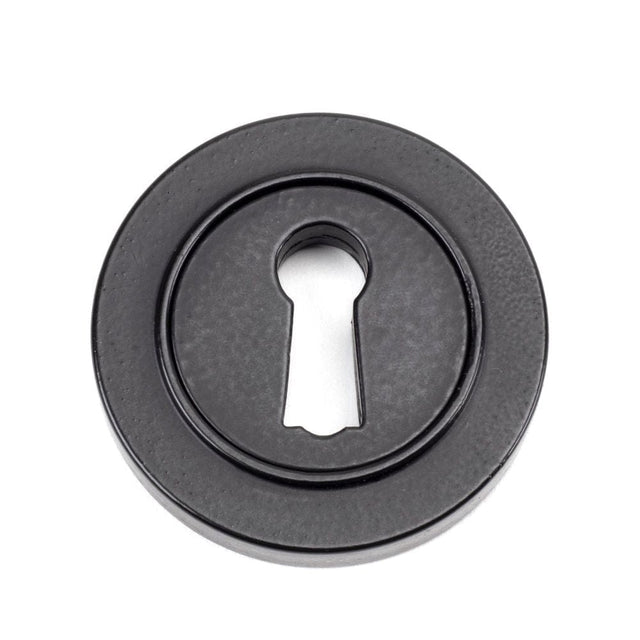 From The Anvil Door Furniture Matt Black / Mortice Key Profile Escutcheons From The Anvil - Matt Black Round Escutcheon (Plain)