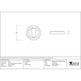 From The Anvil Door Furniture Matt Black / Euro Profile Escutcheons From The Anvil - Matt Black Round Euro Escutcheon (Art Deco)
