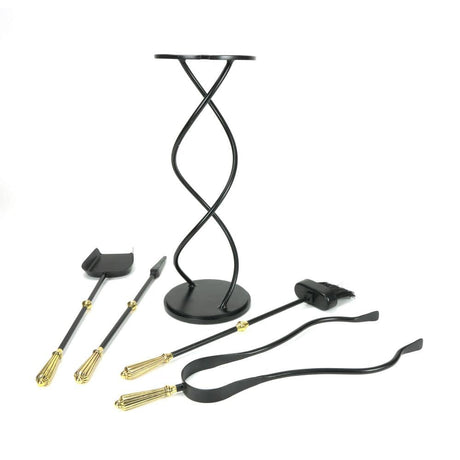 From The Anvil Home & Garden Matt Black / Companion Sets From The Anvil - Matt Black Spiral Companion Set - Hinton Tools