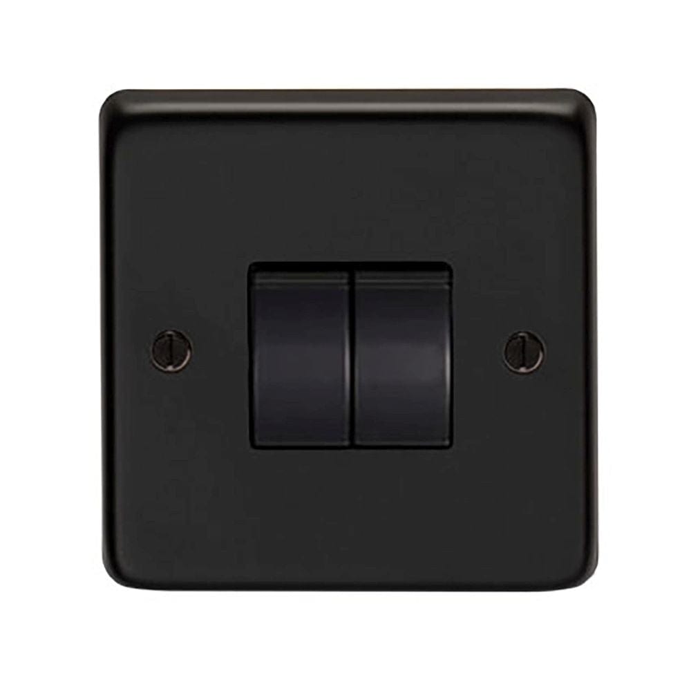 From The Anvil Electrical Matt Black / Double 10 Amp Switch From The Anvil - MB Double 10 Amp Switch