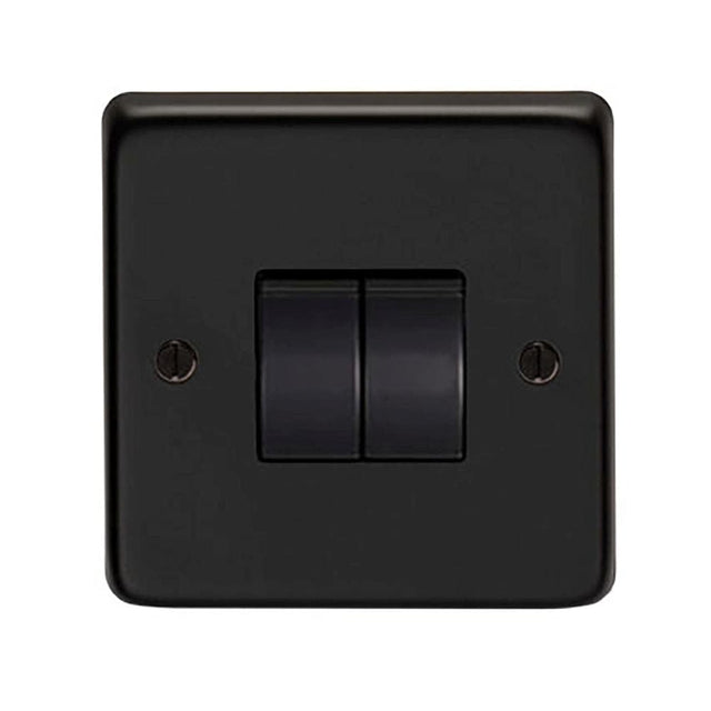 From The Anvil Electrical Matt Black / Double 10 Amp Switch From The Anvil - MB Double 10 Amp Switch