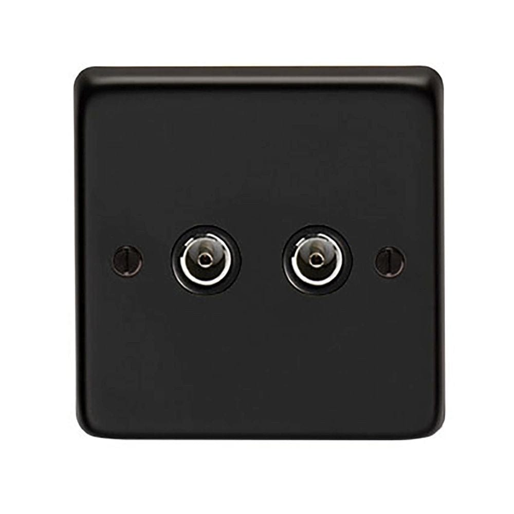 From The Anvil Electrical Matt Black / TV From The Anvil - MB Double TV Socket