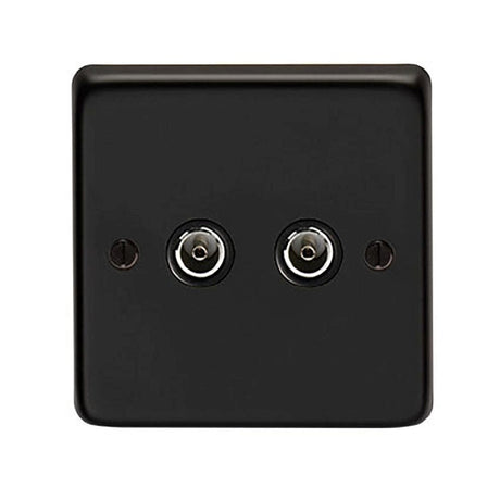From The Anvil Electrical Matt Black / TV From The Anvil - MB Double TV Socket