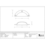 From The Anvil Cabinet Hardware Natural Smooth / Cabinet Cup Pulls From The Anvil - Natural Smooth 4" Plain Drawer Pull