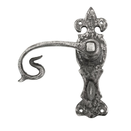 From The Anvil Door Furniture Natural Textured / Bathroom Lock Handles From The Anvil - Natural Textured Curly Lever Bathroom Set