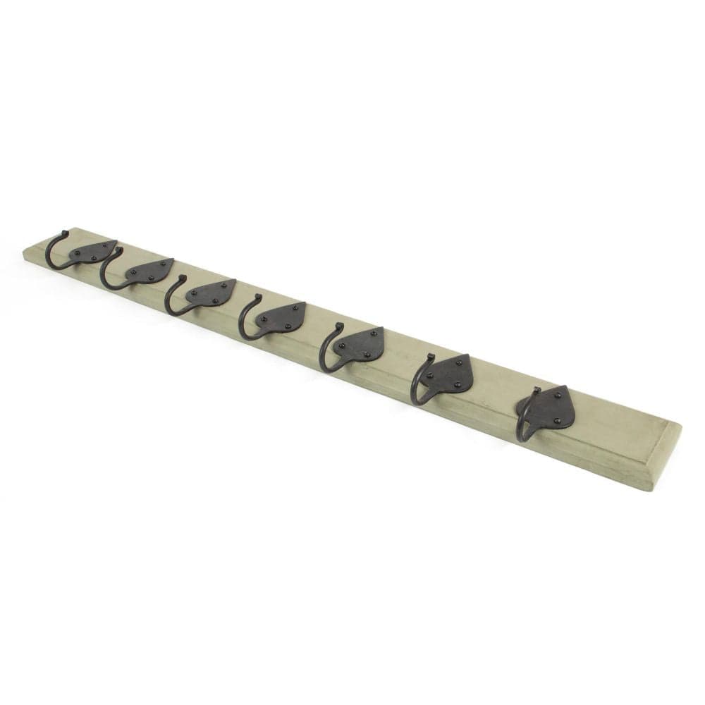 From The Anvil Accessories Beeswax / Coat Hooks on Plate From The Anvil - Olive Green Cottage Coat Rack
