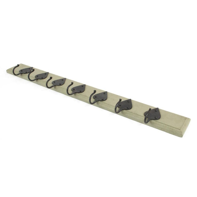 From The Anvil Accessories Beeswax / Coat Hooks on Plate From The Anvil - Olive Green Cottage Coat Rack