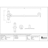 From The Anvil Accessories Pewter Patina / Cabin Hooks / 10" / 250mm From The Anvil - Pewter 10" Forged Cabin Hook
