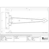 From The Anvil Hinges Pewter Patina / Tee Hinges / 12" (304mm) From The Anvil - Pewter 12" Arrow Head T Hinge (pair)