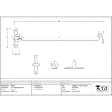From The Anvil Accessories Pewter Patina / Cabin Hooks / 14" / 355mm From The Anvil - Pewter 14" Forged Cabin Hook