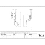 From The Anvil Window Furniture Pewter Patina / Right Hand / Yes From The Anvil - Pewter 16mm Shepherd's Crook Espag - RH
