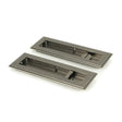 From The Anvil Door Furniture Pewter Patina / Rectangular Flush Pull (Privacy) / Rectangular From The Anvil - Pewter 175mm Art Deco Rectangular Pull - Privacy Set