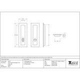 From The Anvil Door Furniture Pewter Patina / Rectangular Flush Pull (Privacy) / Rectangular From The Anvil - Pewter 175mm Plain Rectangular Pull - Privacy Set