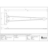 From The Anvil Hinges Pewter Patina / Tee Hinges / 18" (457mm) From The Anvil - Pewter 18" Arrow Head T Hinge (pair)