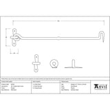 From The Anvil Accessories Pewter Patina / Cabin Hooks / 18" / 457mm From The Anvil - Pewter 18" Forged Cabin Hook