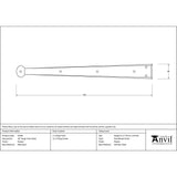 From The Anvil Hinges Pewter Patina / Hinge Fronts / 18" (457mm) From The Anvil - Pewter 18" Penny End Hinge Front (pair)