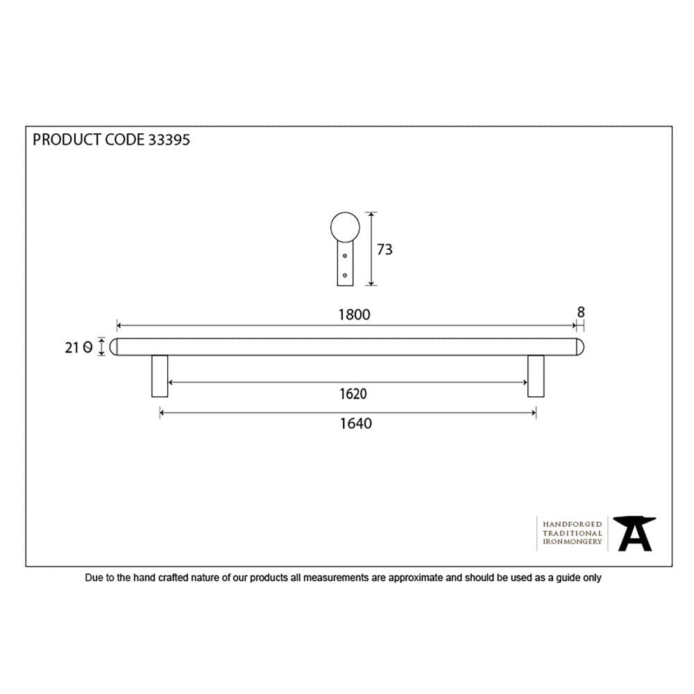 From The Anvil Door Furniture Pewter Patina / Pull Handles (Bolt Through) From The Anvil - Pewter 1800mm Pull Handle