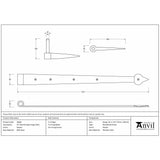 From The Anvil Hinges Pewter Patina / Hook & Band Hinges / 4" x (102mm) From The Anvil - Pewter 24" Band & Spike Hinge (Pair)