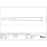 From The Anvil Hinges Pewter Patina / Hinge Fronts / 4" x (102mm) From The Anvil - Pewter 24" Penny End Hinge Front (pair)
