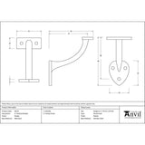 From The Anvil Accessories Pewter Patina / 3" / 76mm From The Anvil - Pewter 3" Handrail Bracket