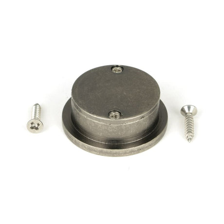 From The Anvil Door Furniture Pewter Patina / Door Edge Pull / Round From The Anvil - Pewter 34mm Round Finger Edge Pull