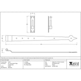 From The Anvil Hinges Pewter Patina / Hook & Band Hinges / 35" (889mm) From The Anvil - Pewter 35" Hook & Band Hinge - Cranked (pair)