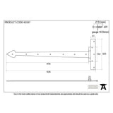 From The Anvil Hinges Pewter Patina / Tee Hinges / 36" (914mm) From The Anvil - Pewter 36" Barn Door T Hinge (pair)