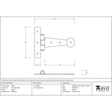 From The Anvil Hinges Pewter Patina / Tee Hinges / 4" x (102mm) From The Anvil - Pewter 4" Penny End T Hinge (pair)